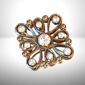 Premier Designs Gold Plated w/CZ Crystal Brooch